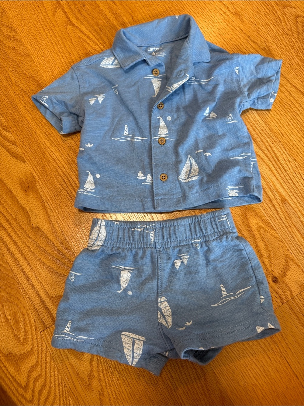 Carter's Blue Sailboat Two-Piece Pajama Set